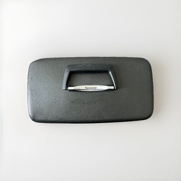 Vintage SAMSONITE Silhouette Vanity Beauty Train Case Dark GRAY 1960's - Picture 7 of 13